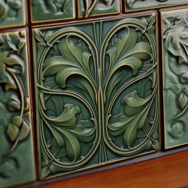 Carreau Décor vert Emerald Mur Art Nouveau Ceram (Créateur téléchargé)
