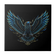 Carreau décoratif aigle néon