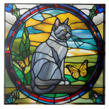 Carreau décoratif de chat britannique à poil court
