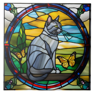 Carreau décoratif de chat britannique à poil court