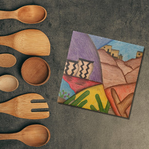 Carreau Décoratif du désert du sud-ouest coloré