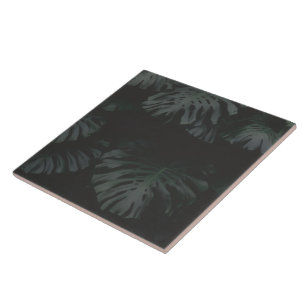 Carreau décoratif en céramique Ombres de Monstera