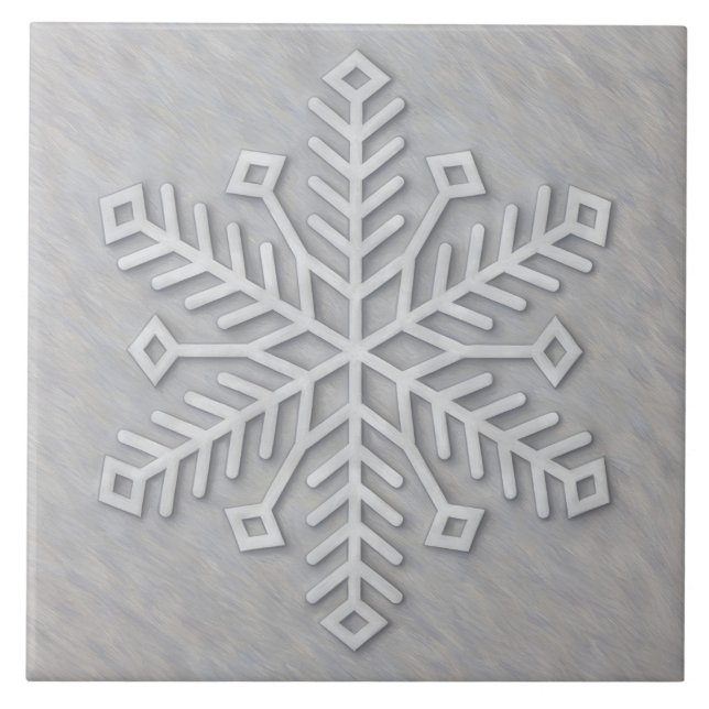 Carreau décoratif flocon de neige d'art moderne gr (Devant)