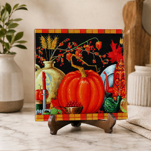 Carreau Décoration de peinture antique festive d'automne C