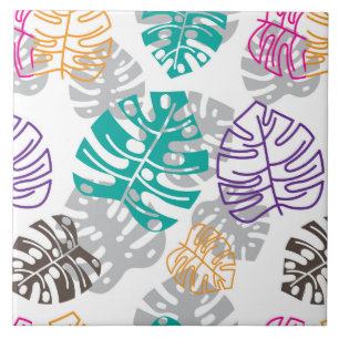 Carreau décoration feuille céramique