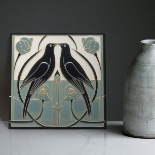 Carreau Décoration murale Art Déco Nouveau Mackintosh Blac