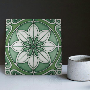 Carreau Décoration murale bleu vert Art nouveau dosseret