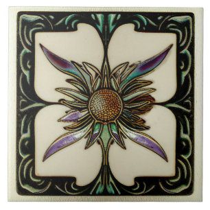 Carreau Décoration murale chardon Art déco Art nouveau