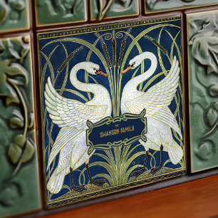 Carreau Décoration murale de cygnes Art déco Art nouveau C