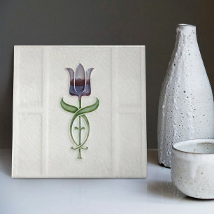 Carreau Décoration murale de tulipe de lavande Nouveau Art