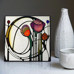 Carreau Décoration murale florale abstraite Art Déco Macki