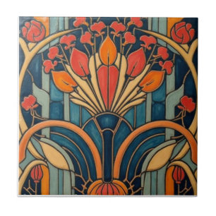 Carreau Décoration murale florale abstraite Art Déco Macki
