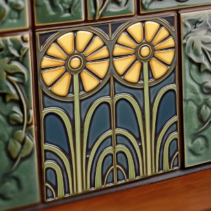Carreau Décoration murale florale Art déco tournesols Art