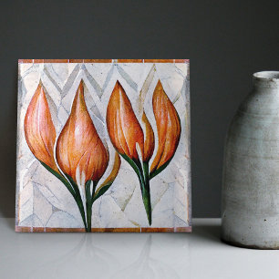 Carreau Décoration murale florale Art Déco Tulipe Art Nouv