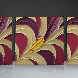 Carreau Décoration murale Tulipe Jaune des années 70 Moder
