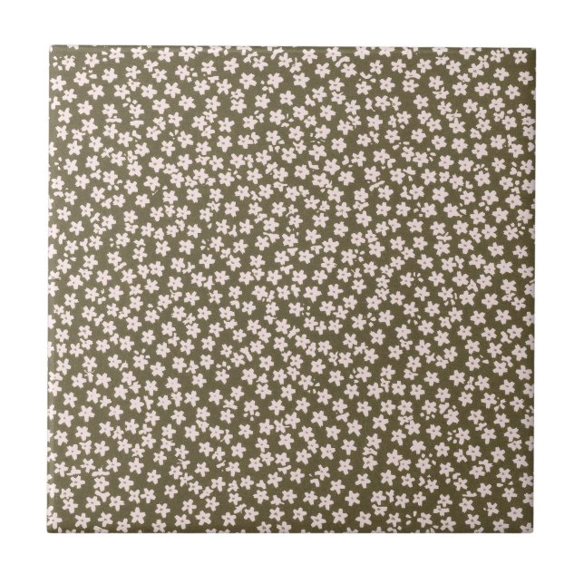 Carreau Decorative Retro Japanese Floral Pattern (Devant)