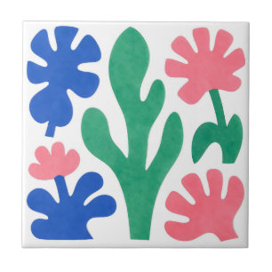 Carreau Découpages floraux audacieux dans le style Matisse