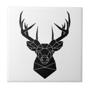 Carreau Deer Head Fichier Ai Géométrique Deer Silhouette S