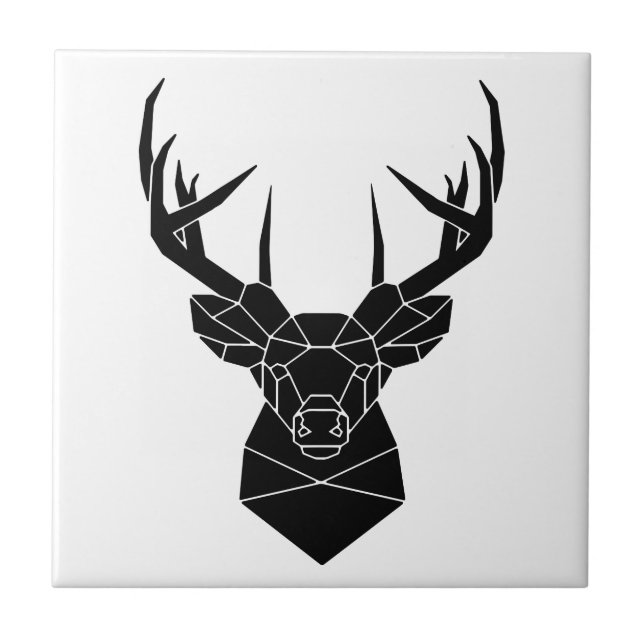 Carreau Deer Head Fichier Ai Géométrique Deer Silhouette S (Devant)