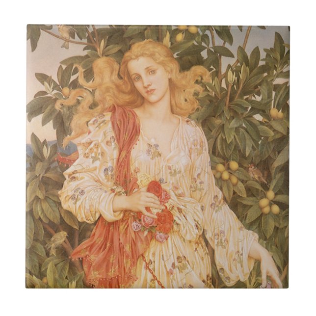 Carreau Déesse des Floraisons et des Fleurs, Flora par Mor (Devant)