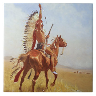 Carreau « Défi » Art occidental par Frederic Remington