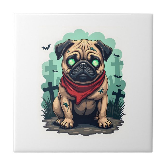 Carreau Défilé de Pug Zombie (Devant)