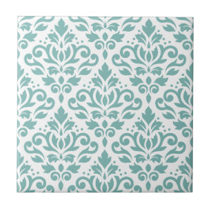 Carreau Défiler Damask Motif Turquoise