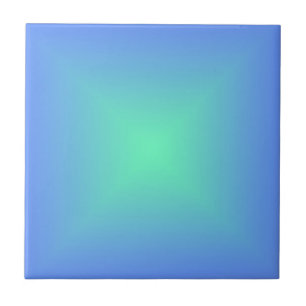 Carreau dégradé de diamant bleu à vert aquamarine