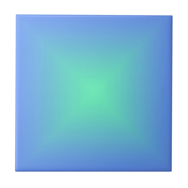 Carreau dégradé de diamant bleu à vert aquamarine (Devant)