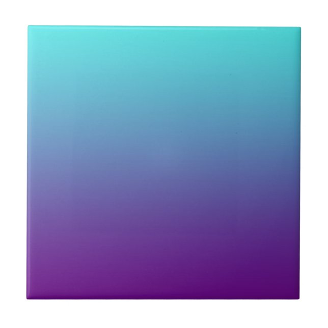 Carreau Dégradé de fond simple Turquoise Bleu Violet (Devant)