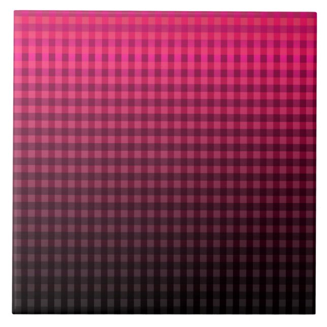 Carreau Dégradé de motif rouge et noir à damiers (Devant)