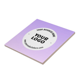 Carreau Dégradé subtil de violet clair et logo de votre en