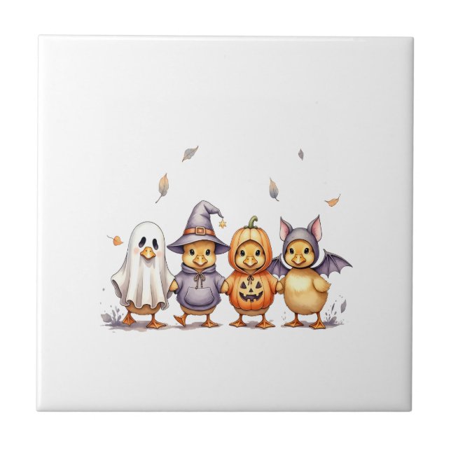 Carreau Déguisement de canetons mignons pour Halloween (Devant)