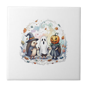 Carreau Déguisement de hérissons mignons d'Halloween