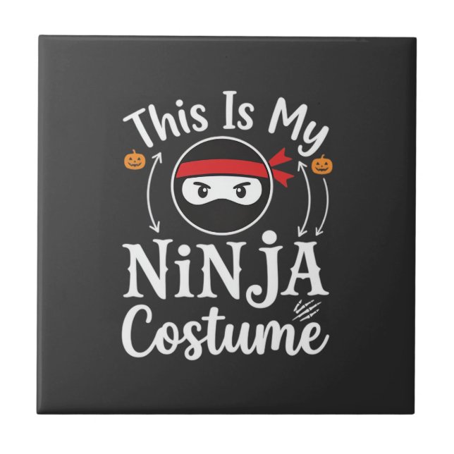 Carreau Déguisement de ninja drôle Design Halloween_1 (Devant)