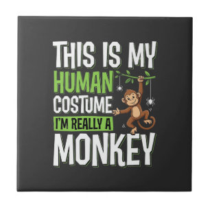 Carreau Déguisement de singe drôle vecteur Halloween