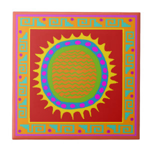 Carreau Del Sol Arizona - Rouge Jaune Bleu Rose