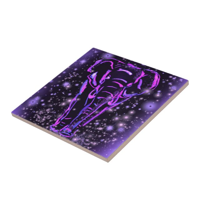 Carreau d'éléphant violet (Côté)
