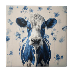 Carreau Delft Blue Cow - Un hommage artistique intemporel