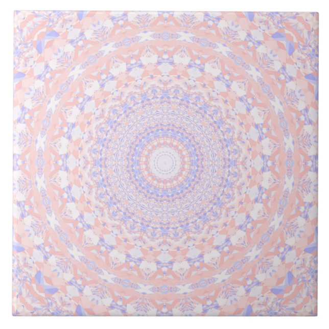 Carreau Délicat Intriqué Joli Pastel Abstrait Mandala (Devant)