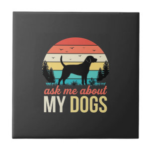 Carreau Demandez-moi à propos de mon chien Rétro Sunset_1