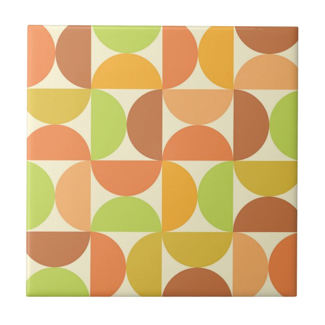 Carreau Demi-cercles minimalistes du milieu du siècle Moti (Devant)