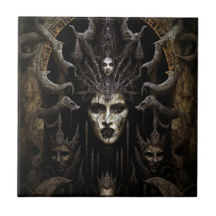 Carreau Demon Femme Monster Horreur Art