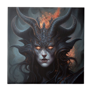 Carreau Demon Woman Queen Dark Imaginaire Art
