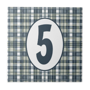 Carreau Denim Blue Sage Vert et blanc personnalisable