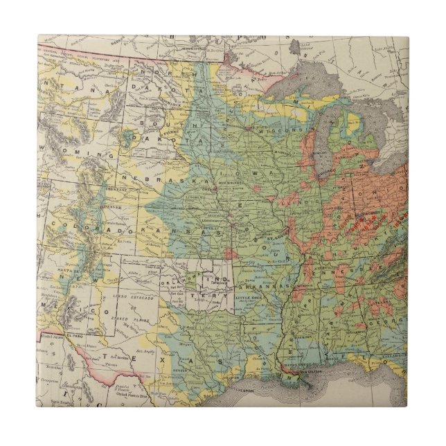 Carreau Densité de population des Etats-Unis, 1890 (Devant)