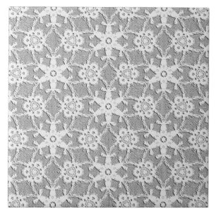 Carreau Dentelle antique - gris blanc et argent