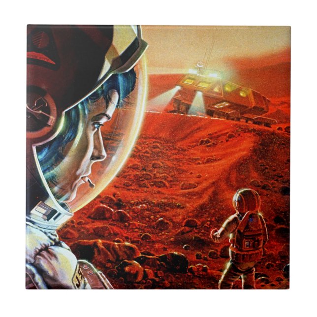 Carreau Des astronautes sur Mars dans une tempête de pouss (Devant)