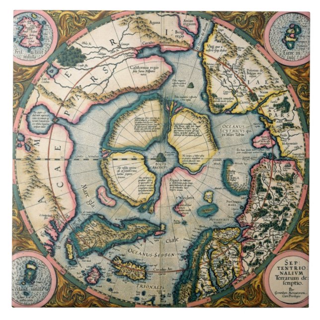 Carreau Descriptio de terrarum de Septentrionalium, carte (Devant)