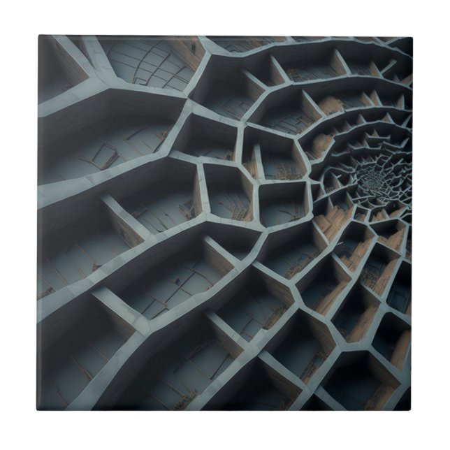 Carreau Design 3D élégant - Art Moderne Labyrinthe Spiral (Devant)